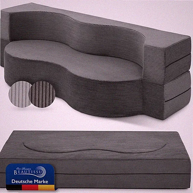 Schlafsofa 90x200 Gästebett Faltsofa Klappsofa Matraze Bodensofa Schlafcouch