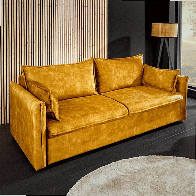 Schlafsofa APARTMENT - 215cm - FARB- & MATERIALWAHL - inkl. Bettkasten Kissen