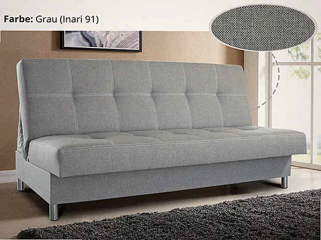 Schlafsofa Bella mit Schlaffunktion - 3 Sitzer Bettsofa, Couch mit Bettkasten