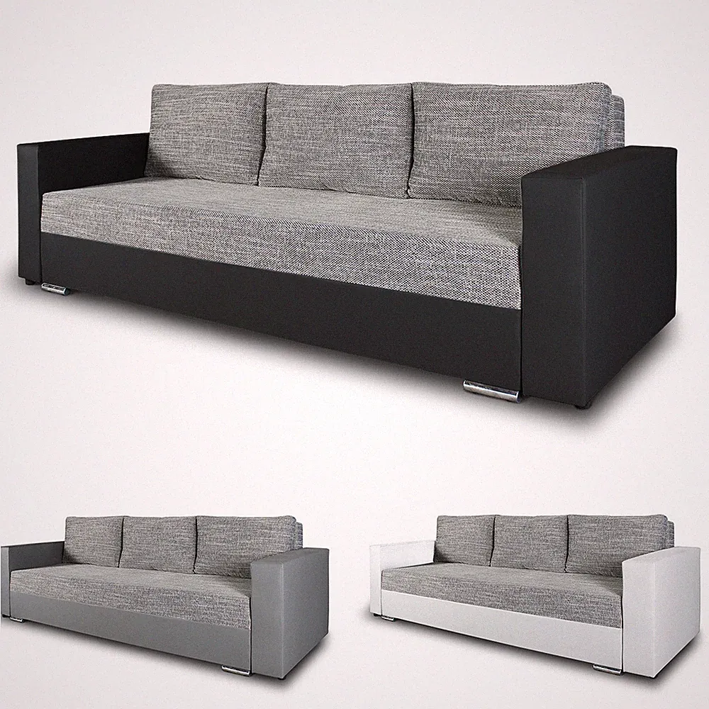 Schlafsofa Bird, Sofa mit Schlaffunktion und Bettkasten, Klappsofa, Schlafcouch