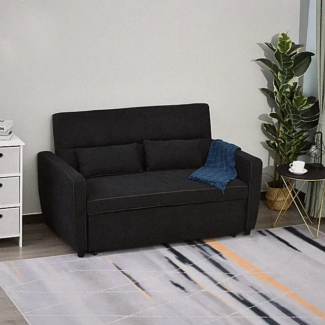 Schlafsofa Chaiselongue Sofabett 2-Sitzer Stoffsofa Sofagarnitur Refurbished
