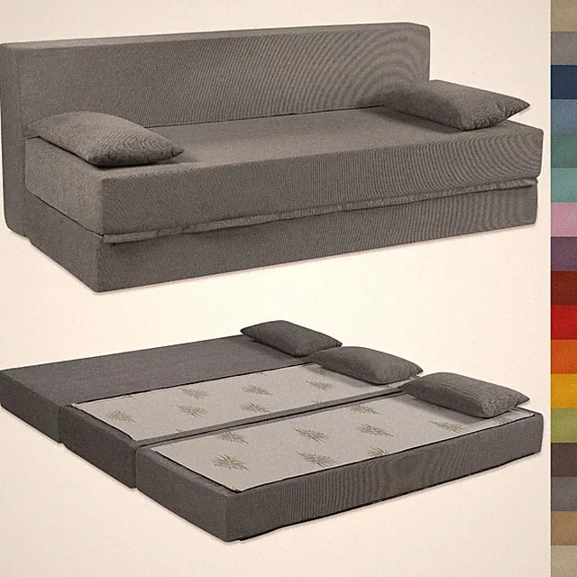 Schlafsofa Doppelbett 190 CM 3 Plätze Transformierbar Baldiflex Tetris
