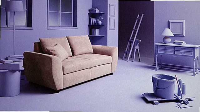 Schlafsofa Funktionssofa Sofabett Allround System Stoff flieder Federkern 192 cm