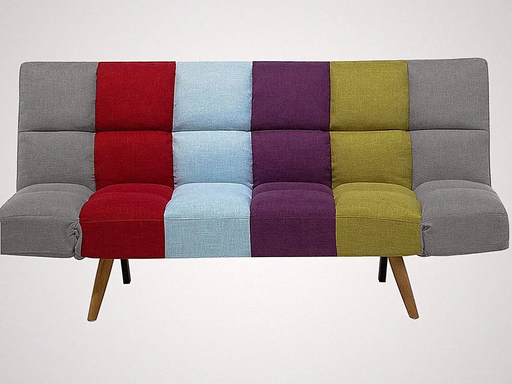 Schlafsofa in skandinavischem Stil klappbar Patchwork bunt Ingaro