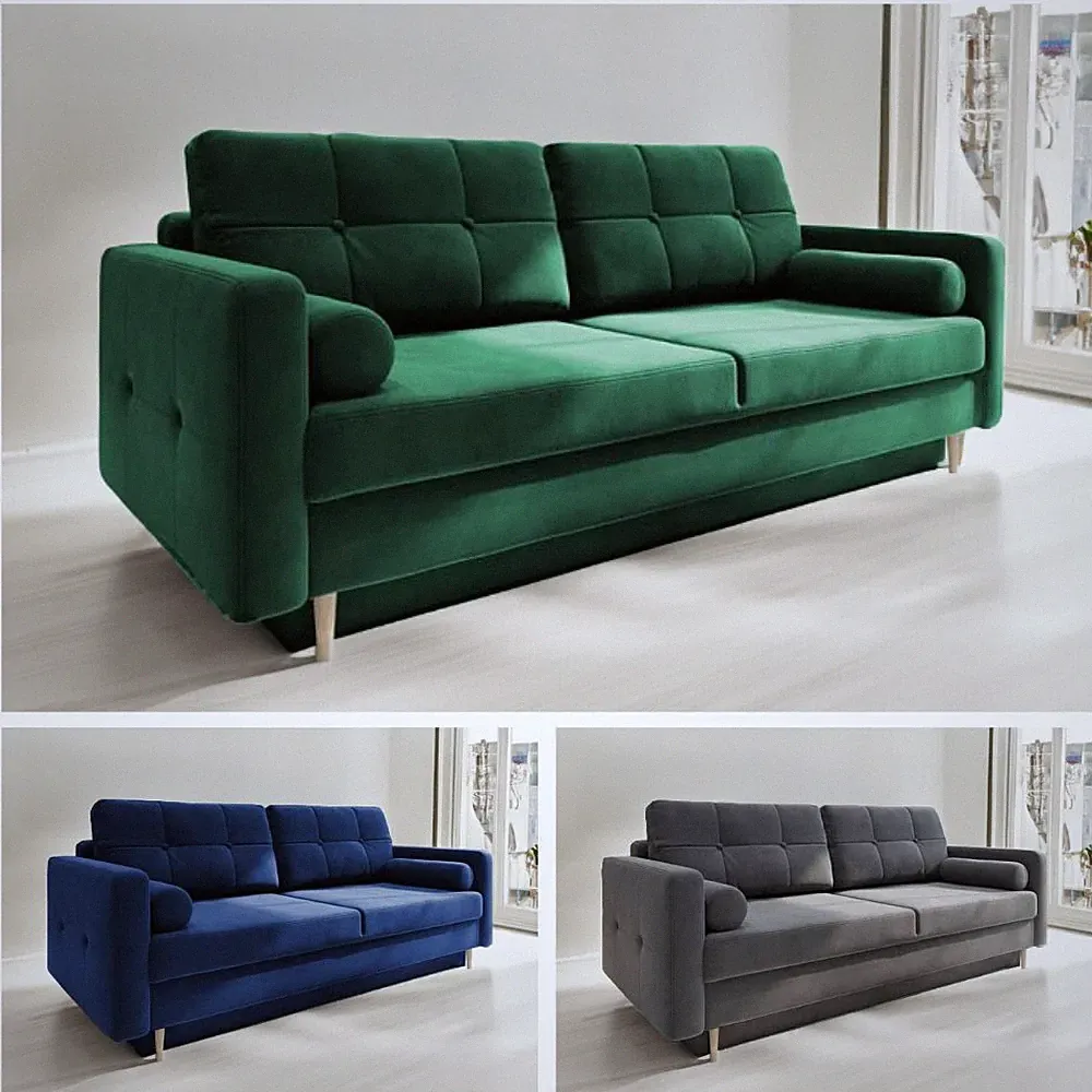 Schlafsofa NIKA - Sofa mit Bettkasten Couch mit Schlaffunktion Bettsofa
