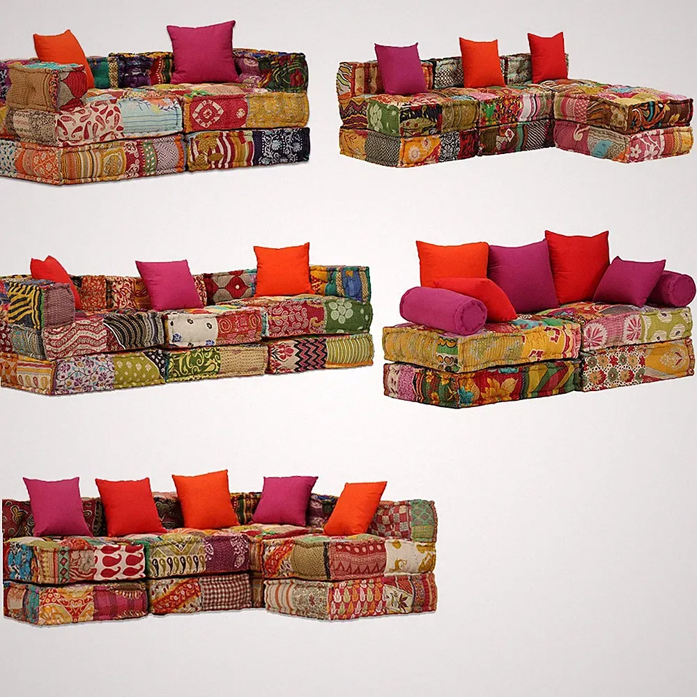 Schlafsofa Schlafcouch Stoff Sofa Modular Pouf Sitzpouf Bodenkissen Sitzkissen