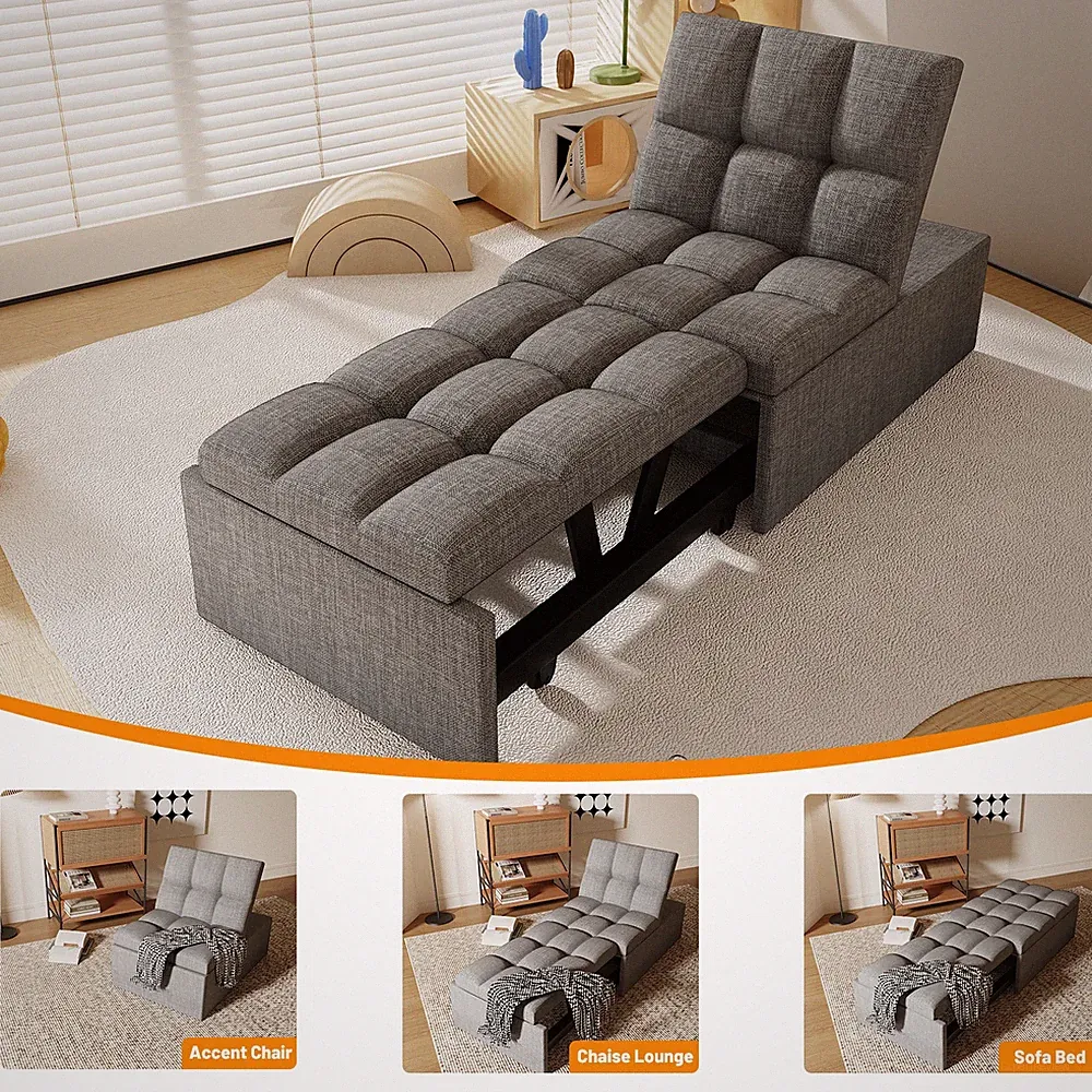 Schlafsofa Schlafsessel, Einzelsofa mit Bettfunktion, Relaxsessel mit Rückenkiss