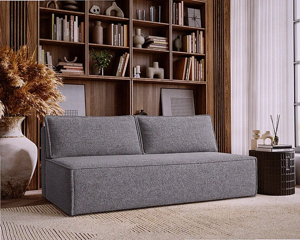 Schlafsofa ,Sofa mit schlaffunktion und bettkasten, DUO Stoff Verita Stahl