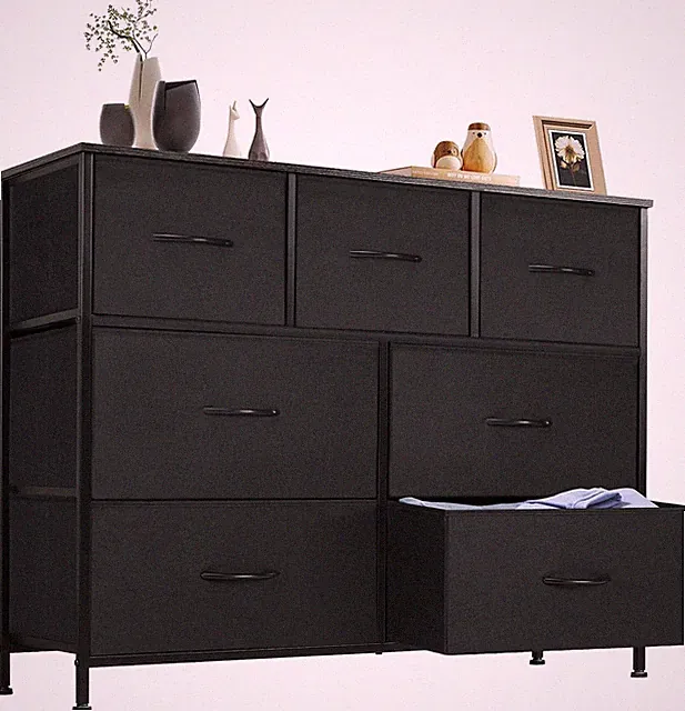 Schlafzimmer Kommode 7 Schubladen Stoff Schrank TV Stand
