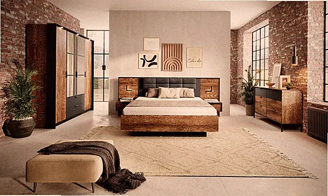 Schlafzimmer Komplett Nova Schrank Bett 160x200 Kommode Kastanie + Anthrazit 13