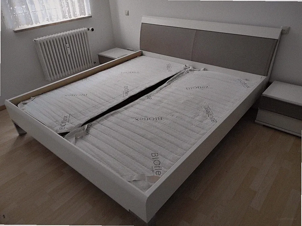Schlafzimmer Komplettset hochwertig Modern Schrank+Nachtkästchen+ Doppelbett