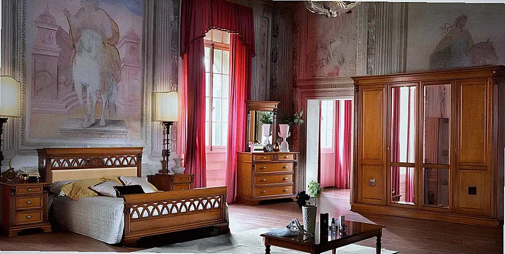 Schlafzimmer Set Komplett Kommode Bett Kleiderschrank Betten Nachtkonsole 6tlg.