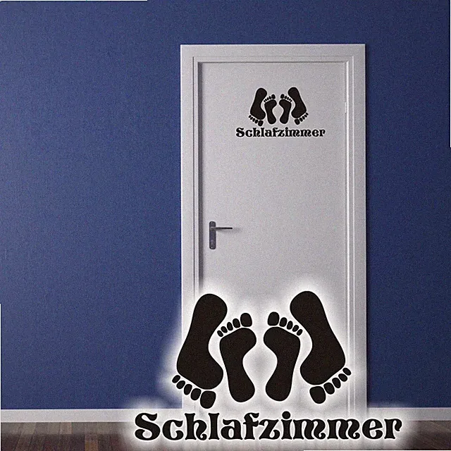 Schlafzimmer Türaufkleber Tür Aufkleber Wandtattoo Füße Füsse Fun Lustig T028