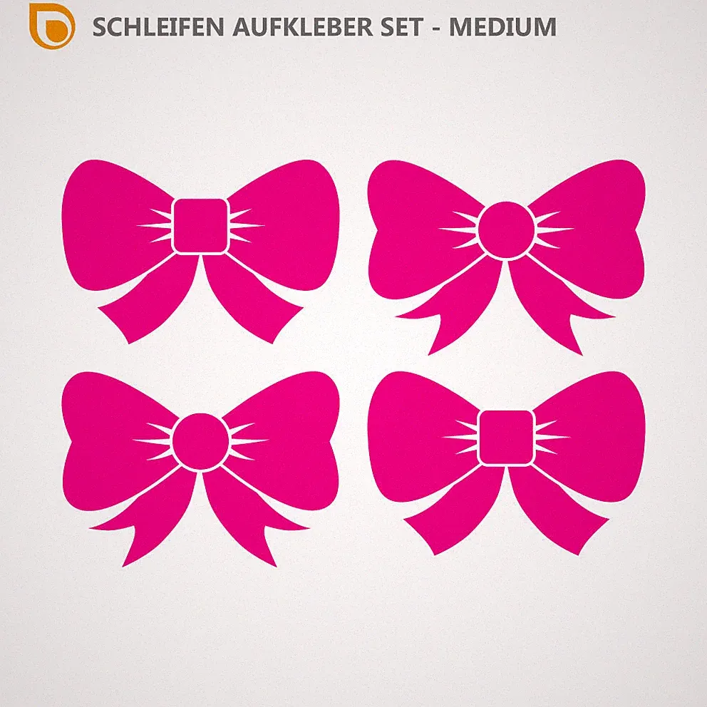 SCHLEIFEN AUFKLEBER Deko Sticker Schleife Möbel Wandtattoo Fenster Fliesen Auto