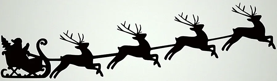 Schlitten mit Rentieren Weihnachten Aufkleber Auto Fenster Wand Möbel Deko