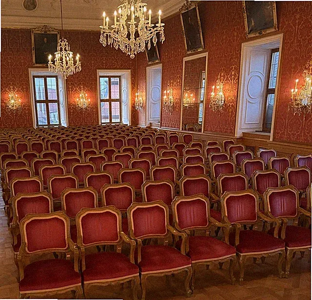 Schloß Fulda Barock Stuhl/ Barockstuhl/ Polsterstuhl im franz.Louis XV-Stil