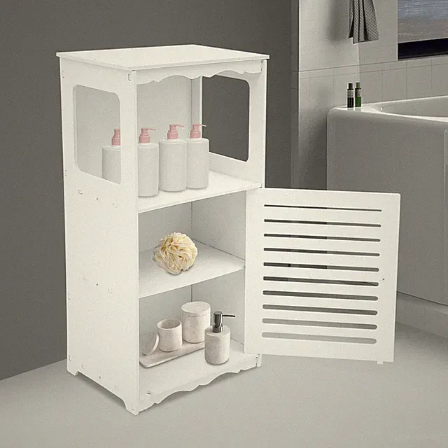 Schmaler Badezimmerschrank Kommode Bath Lagerung Badschrank Schließfächer Weiß