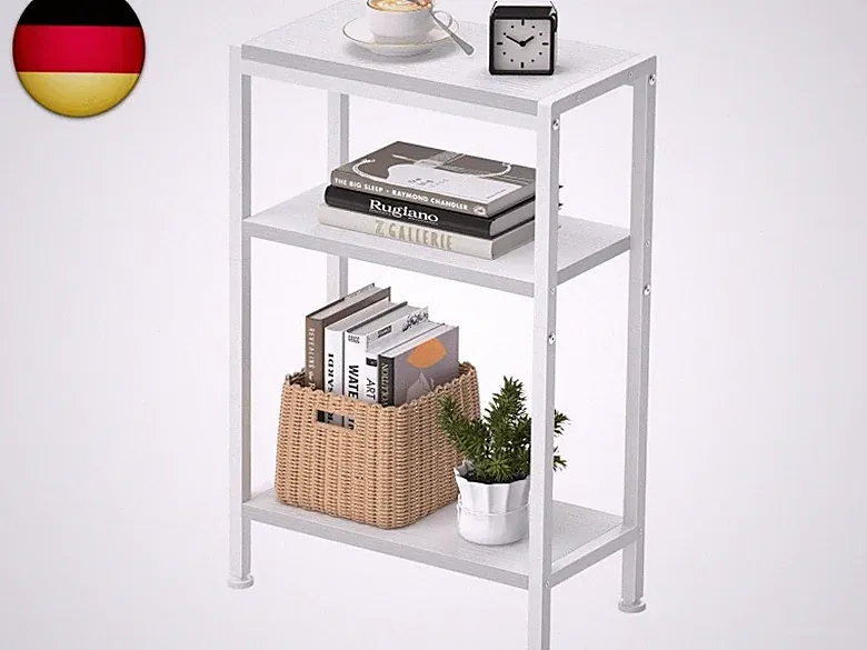 Schmaler Beistelltisch Nachttisch Kleiner Tisch 3 Ablagen Nachttisch schmal mit