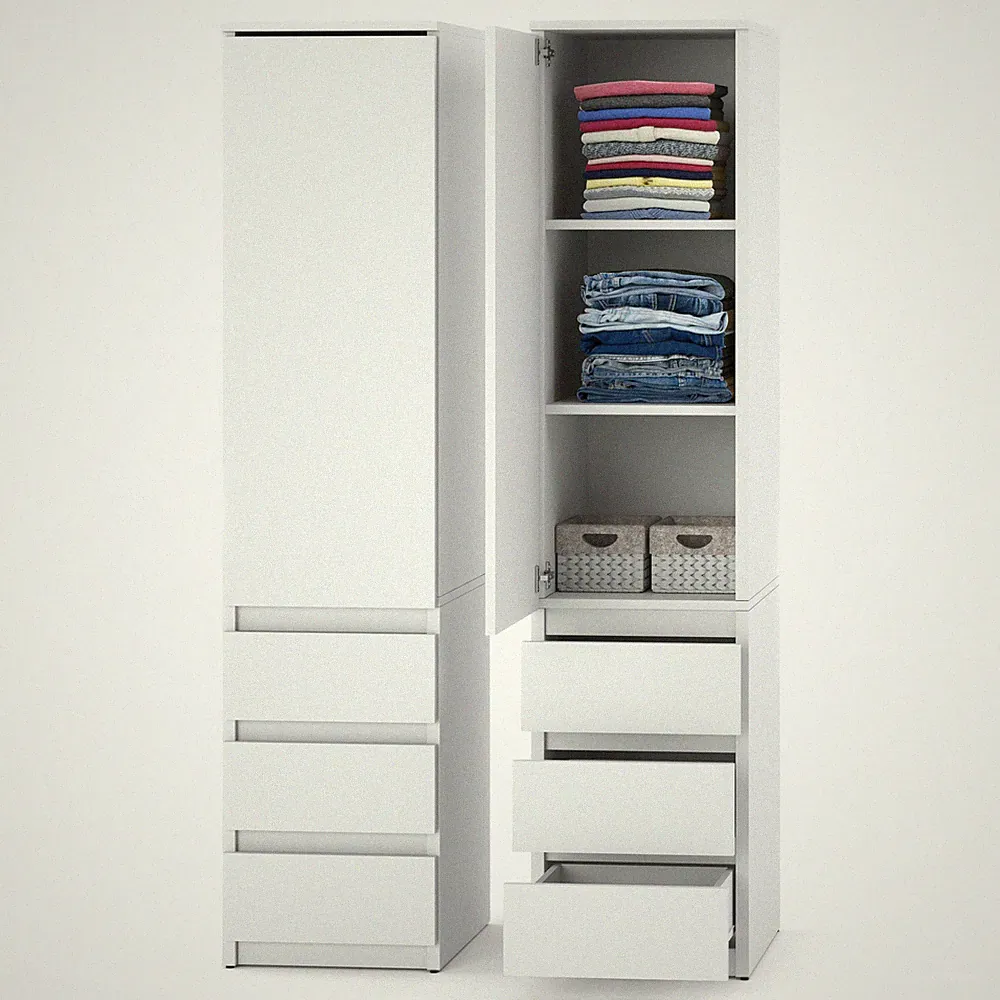 Schmaler Kleiderschrank 40 cm mit 3 Schubladen - Garderobenschrank - AZTeam