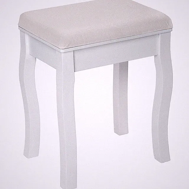Schminktisch-Hocker Rosenmuster Frisiertisch Schminkkommode weiß B-Ware