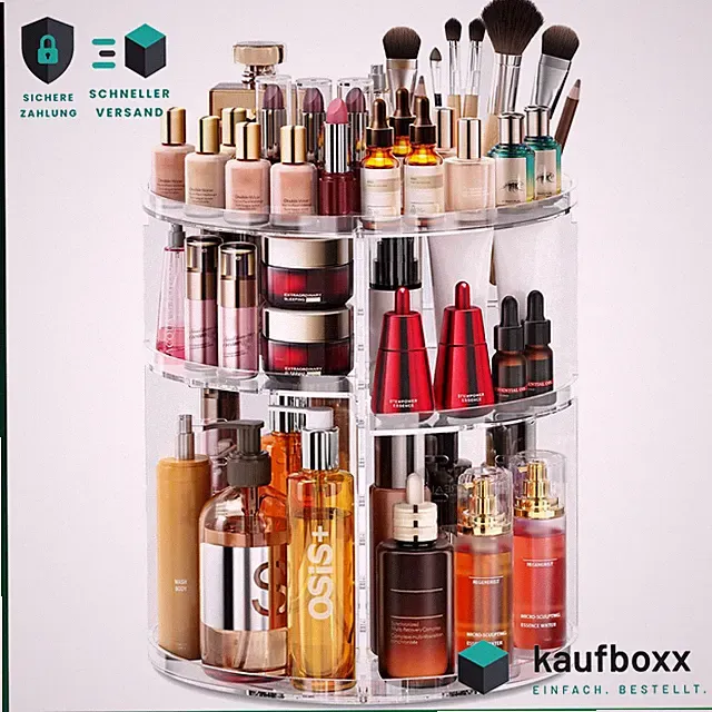 Schminktisch Organizer 360° Drehbar 9 Einstellbare Stufen Kosmetik Aufbewahrung