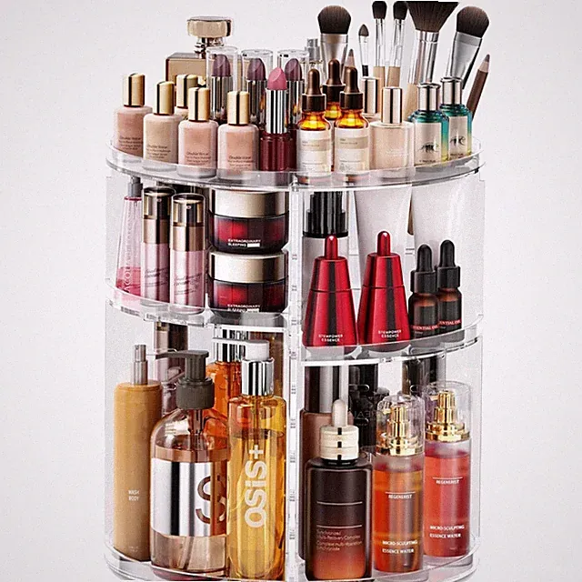 Schminktisch Organizer 360° Drehbar mit 9 Stufen Kosmetik Aufbewahrung Box