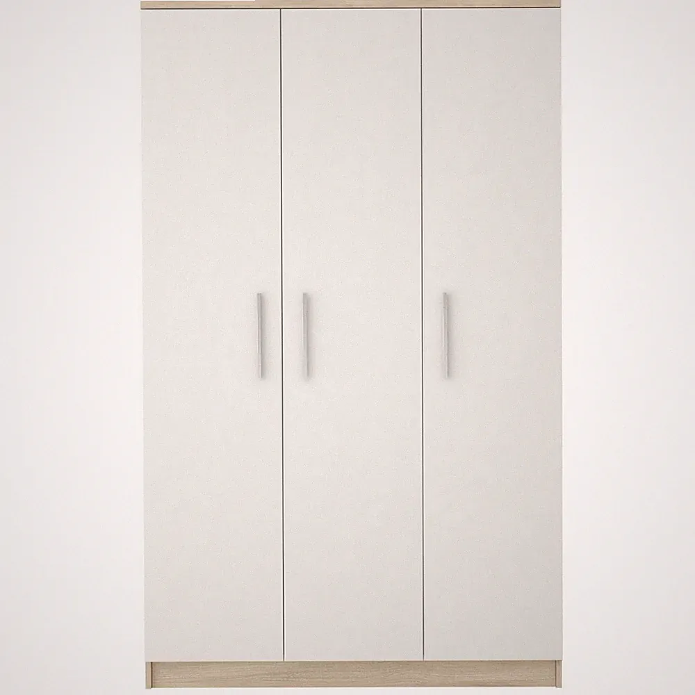 Schrank Drehtürenschrank Kleiderschrank Mehrzweckschrank 3Türig 120cm - MEGA 19