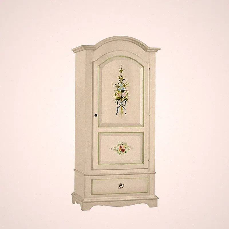Schrank Flügeltür Drehend Weiß Arte Povera Shabby Chic Klassisches Schlafzimmer