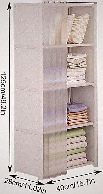 Schrank-Garderobe weiß Utensilien Aufbewahrung, Kleider-Organizer NEU 4 Fächer