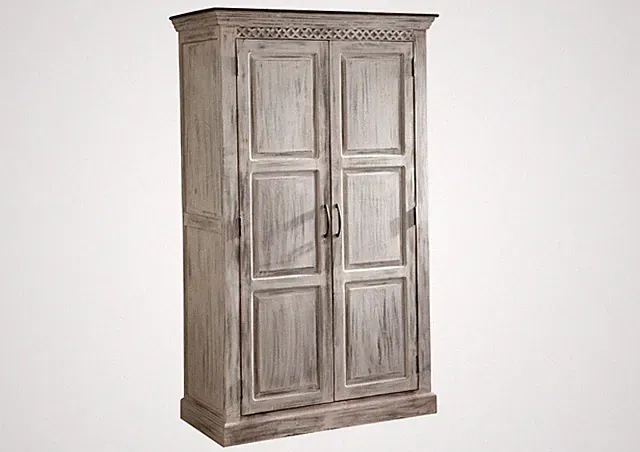 Schrank Kleiderschrank 4 Fächer Wohnzimmerschrank Akazie Mango 105x180 Landhaus