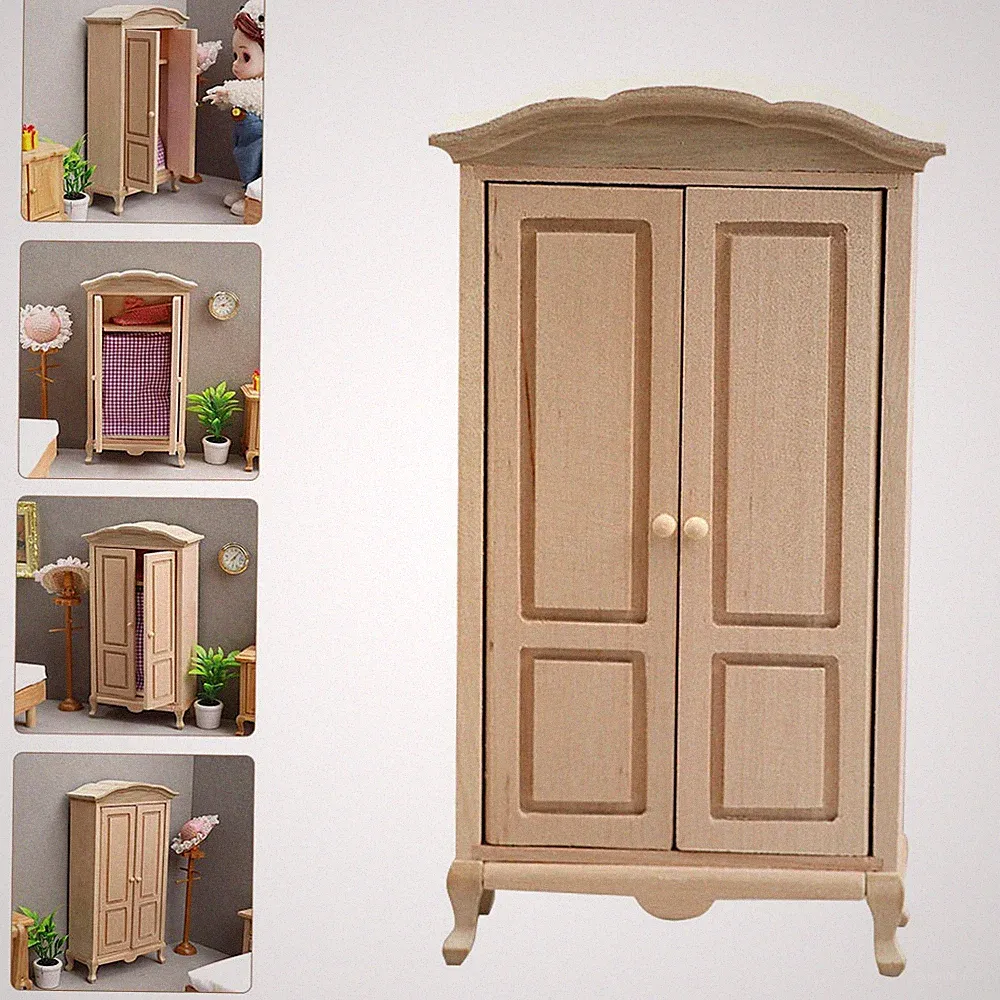 Schrank Klein Puppenhaus Kleiderschrank Mini-Hausornament Miniaturmöbel
