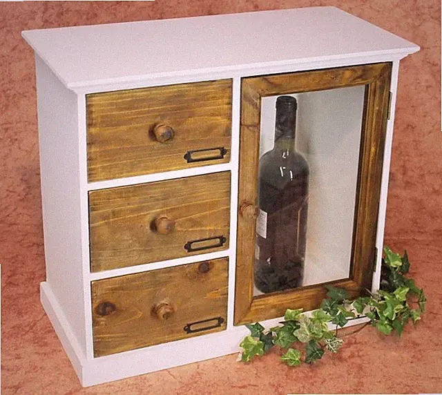 Schrank Minikommode 12019 Küchenschrank Regal 50 cm Shabby Küchenregal Vitrine