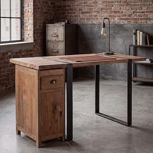Schrank recyceltes Teakholz 70 x 30 x 35 cm Fach Schublade Handarbeit Upcycling