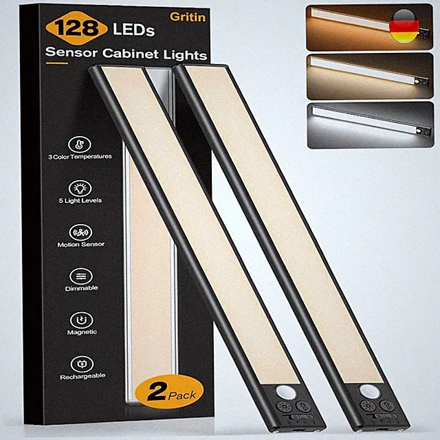 Schrankbeleuchtung Gritin 37,5 cm LED 3 Farbe 5 Helligkeit