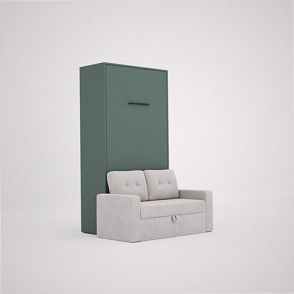 Schrankbett M3 Vertikal 100x200 cm mit Sofa