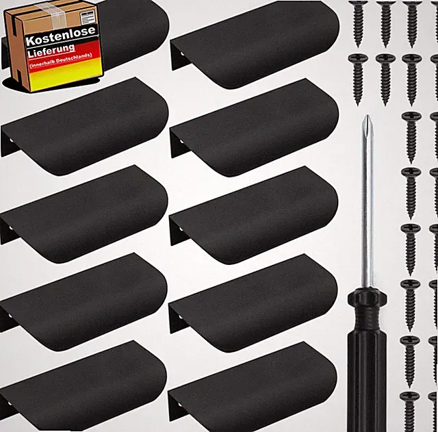 Schrankgriff schwarz 80mm verzichtet auf Markenname, langlebig, ergonomisch, für
