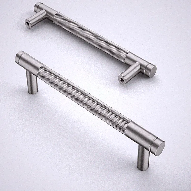 Schrankgriffe 10 Stück 128mm Lochabstand Aluminium Nickel gebürstet Möbelgriffe