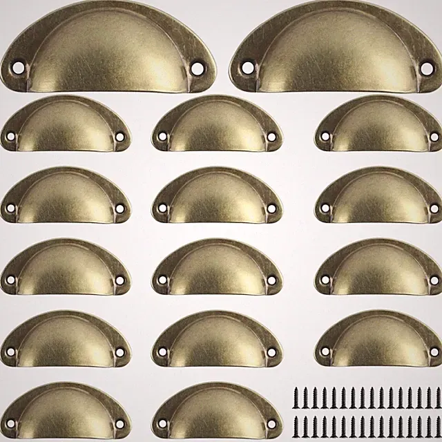 Schrankgriffe Vintage Bronze Möbelgriffe Schubladenknöpfe Gelb 16 Stück