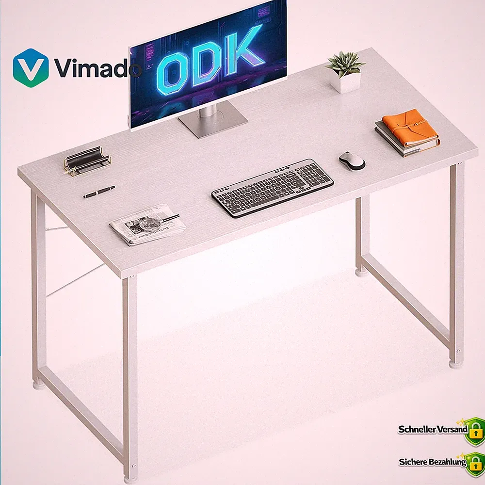 Schreibtisch 100 × 48 cm Computertisch Bürotisch Weiß für Home Office