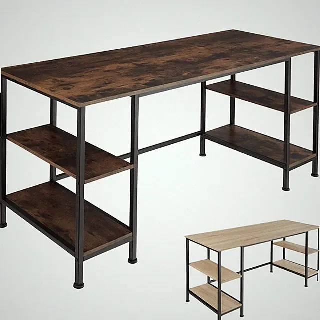 Schreibtisch 4 Regalebenen Bürotisch Arbeitstisch Computertisch Industrie-Design