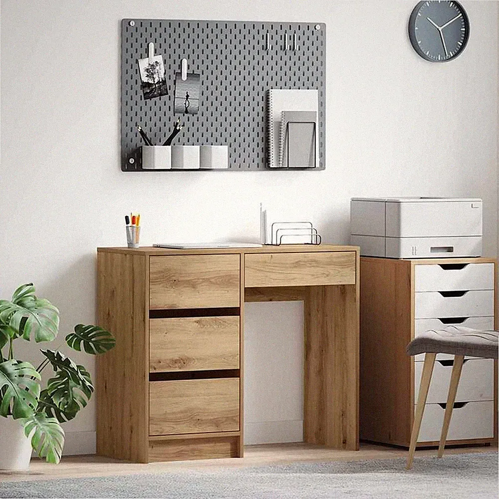 Schreibtisch Artisan Eiche 90x37x75 cm 4 Schubladen Holzwerkstoff Computertisch