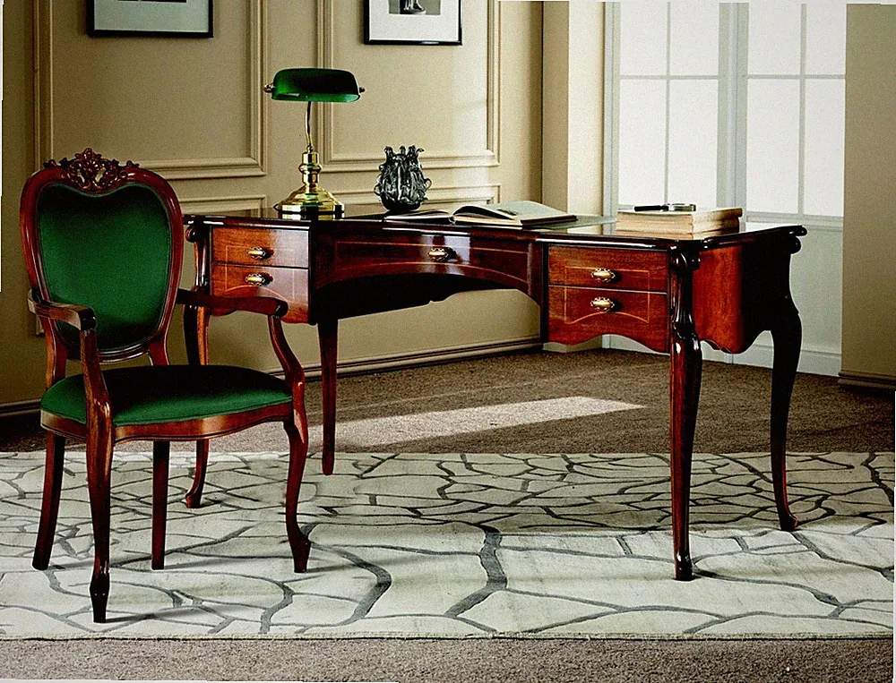 Schreibtisch Barock Rokoko Tisch 2tlg. Set Garnitur Italienische Möbel NeuSessel