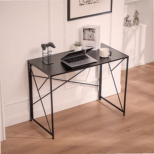Schreibtisch Bürotisch Computertisch Tisch 99×50cm Schwarz Metall Industrie Stil