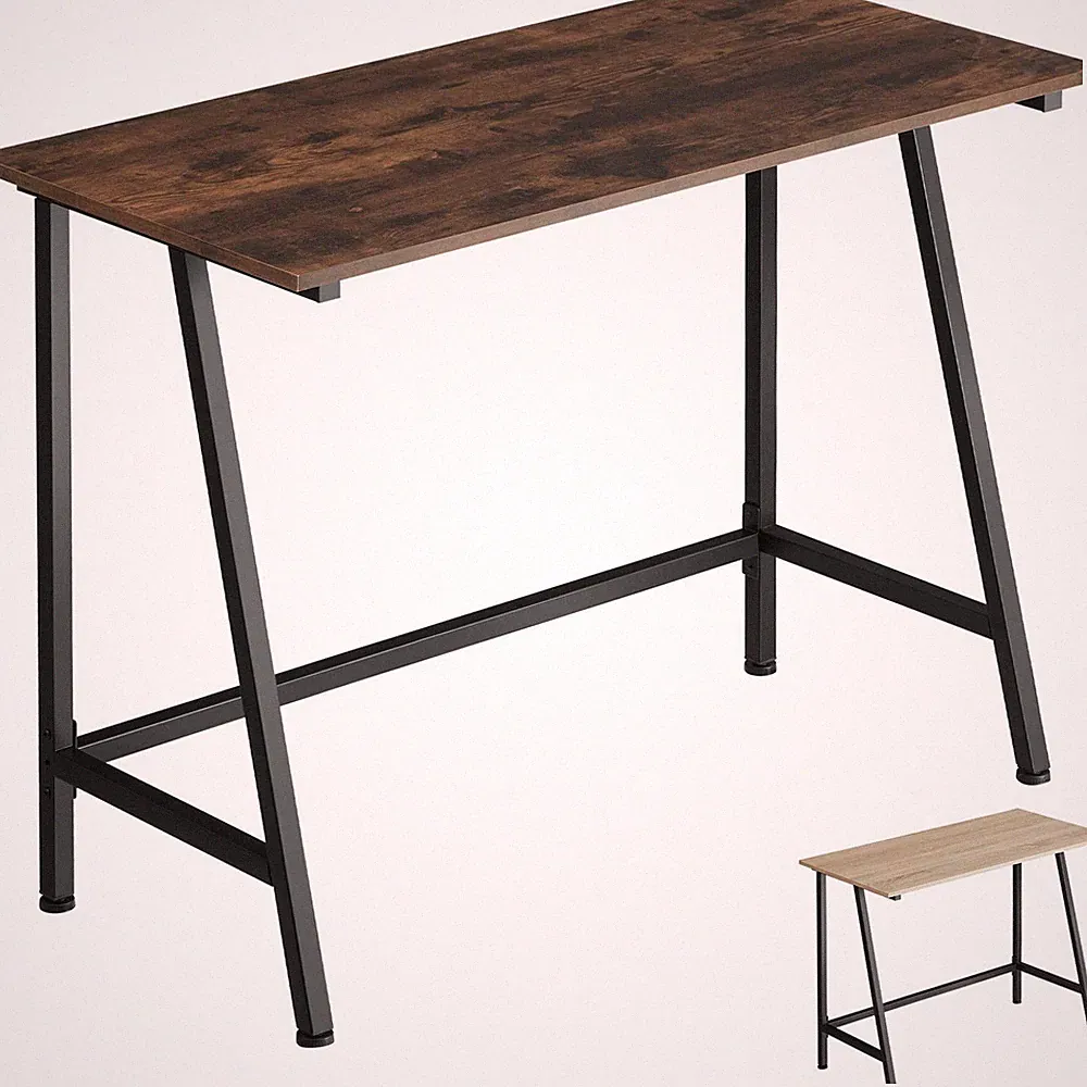 Schreibtisch Bürotisch PC Tisch klein Industrial Design Holz Metall 100 x 50 cm