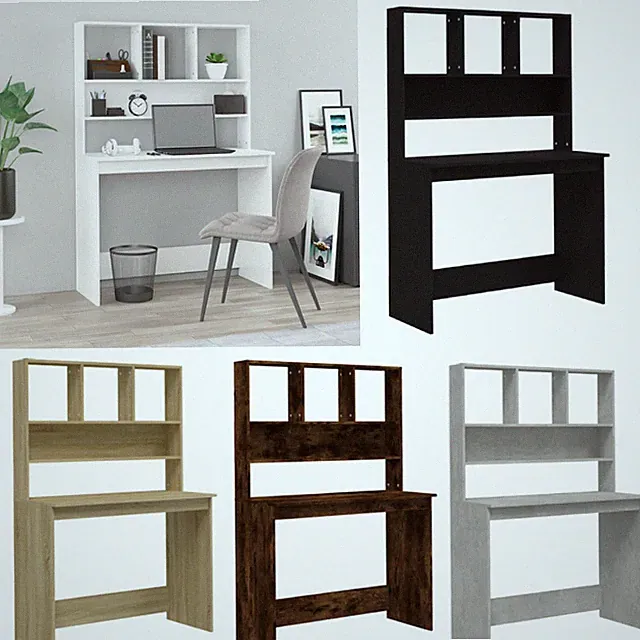Schreibtisch Bürotisch Tisch Computertisch Gamingtisch mit Regal Holzwerkstoff