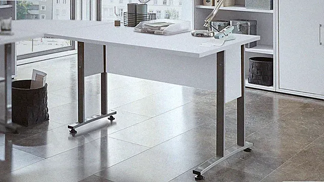 Schreibtisch Calvia 1 weiß mit Metallkufen Computertisch Büro Arbeitszimmer