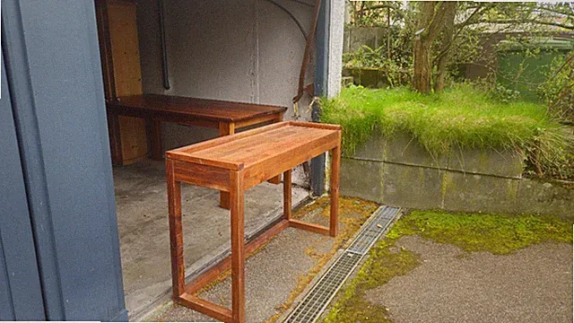 Schreibtisch Computertisch 2 Schubladen Holz Braun Eichen Optik