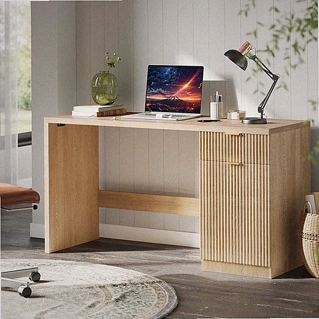 Schreibtisch Computertisch Bücherregal Schubladen Bürotisch PC Tisch 150x76x55cm