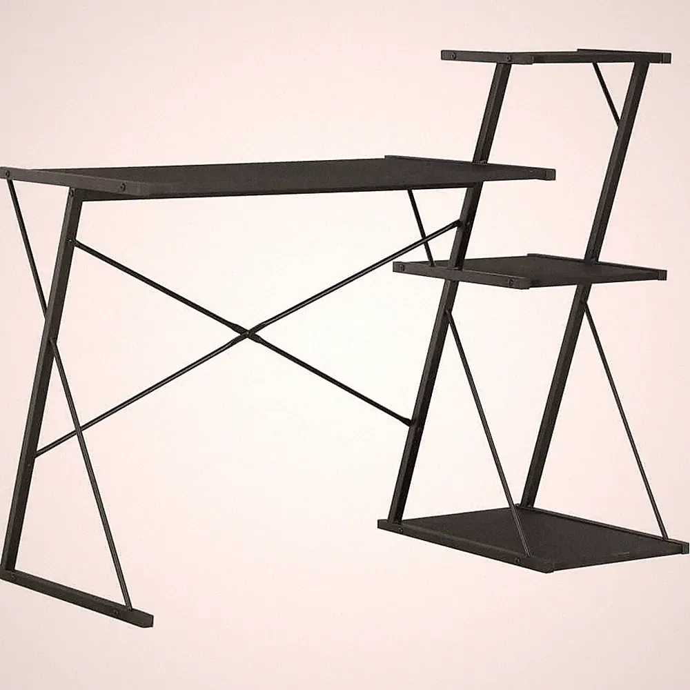 Schreibtisch Computertisch Bürotisch mit Regaleinheit Arbeitstisch Regal 2Modell