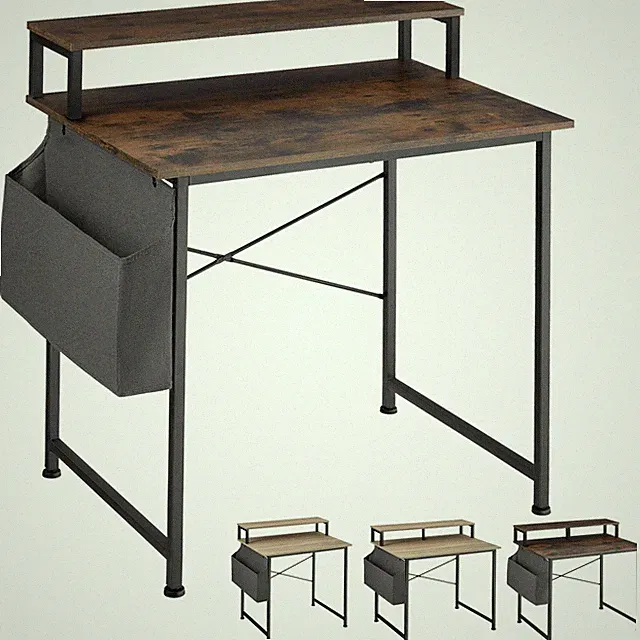 Schreibtisch Computertisch Bürotisch mit Tasche Holz Metall Industrie 80/120 cm